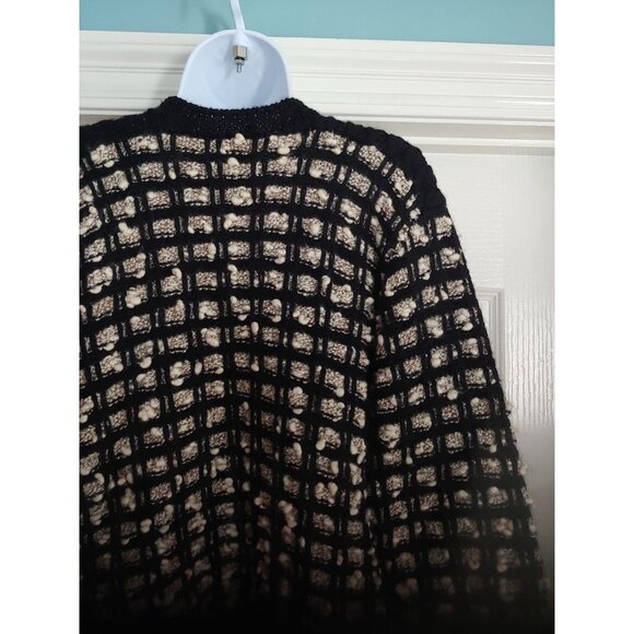 The Peruvian Connection Textured Bubble 3D Knit Wool Button Cardigan Old Money S - Picture 9 of 12